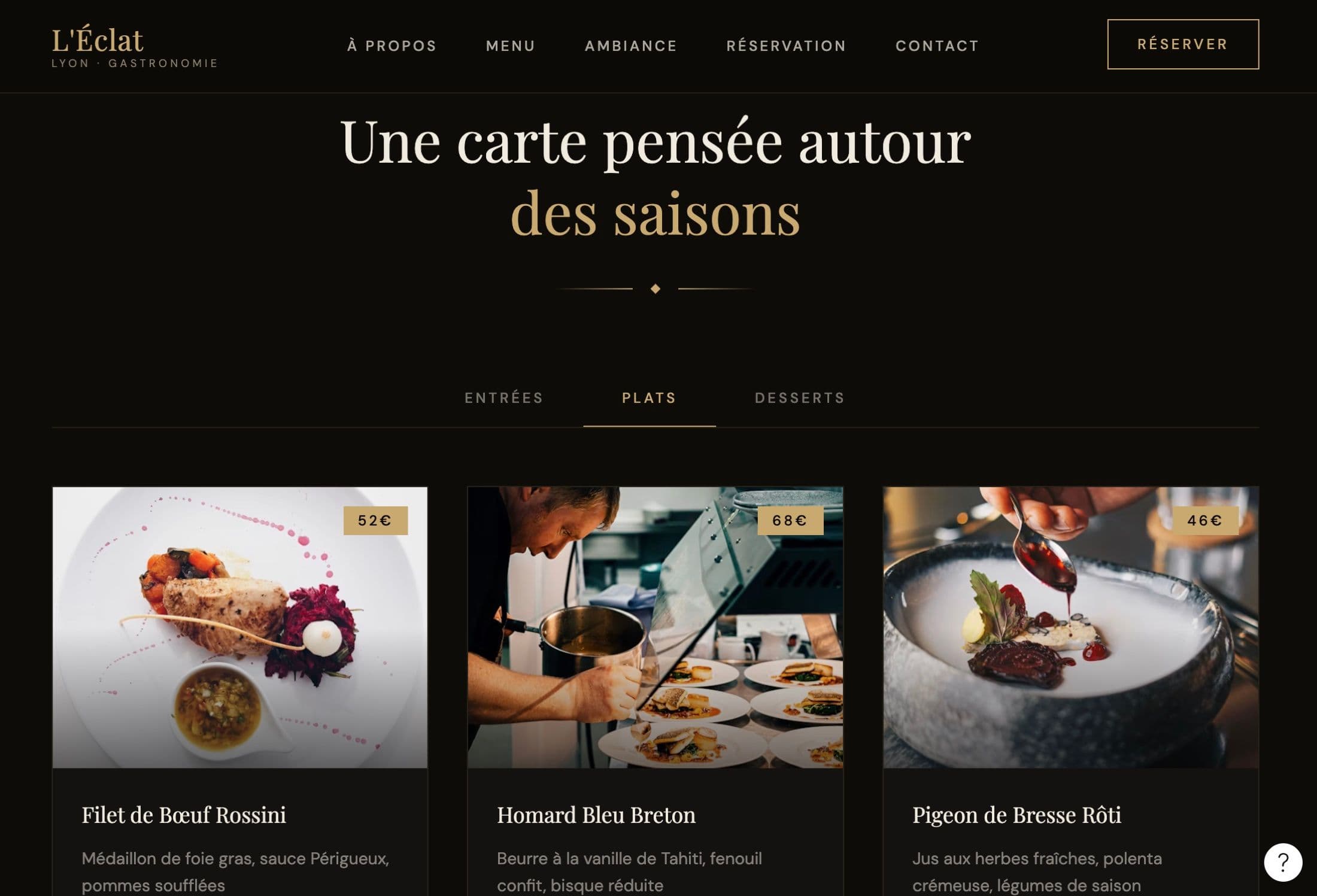 L’Éclat — expérience desktop