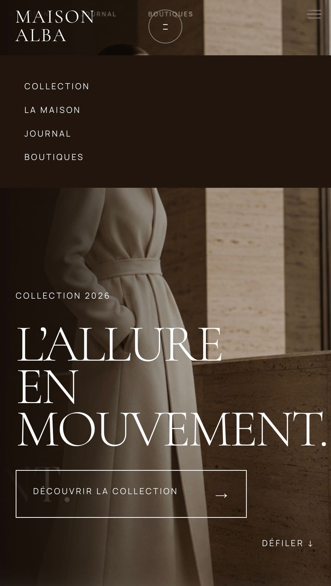 Maison Alba — expérience mobile